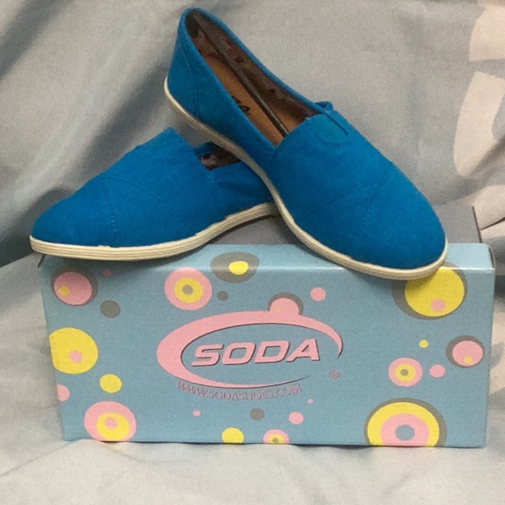 Soda Turquoise Flats Casual Slip-On Shoes